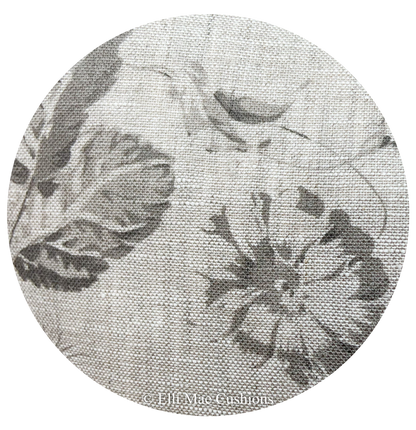 Cabbages and Roses Constance Charcoal Shabby Chic Linen Cushion Cover