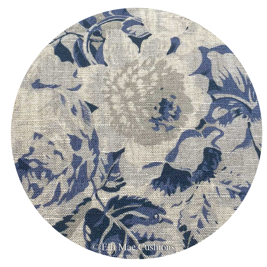 Cabbages and Roses Constance Designer Linen Blue Shabby Chic Cushion Cover