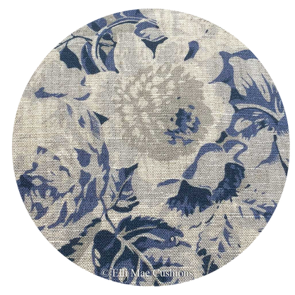 Cabbages and Roses Constance Designer Linen Blue Shabby Chic Cushion Cover