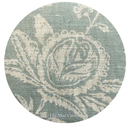 Cabbages and Roses Luxury Vintage French Toile Teal Sofa Cushion Pillow Cover