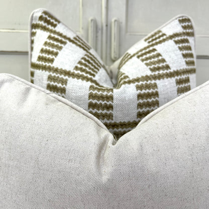 Cushions Made In Fermoie Cove Linen Luxury Designer Decorative Green Neutral Cushion Pillow Throw Cover