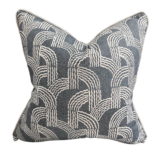 Cushion Made In Fermoie Fontana Luxury Designer Decorative Neutral Blue Cotton Cushion Pillow Throw Cover