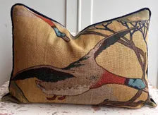 Mulberry Flying Ducks Gold Sand Luxury Designer Decorative Cushion Pillow Cover Lumbar Rectangular Cover