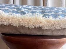 Cushions Made In Fermoie Blue Tara Fabric Linen Cushion Pillow Throw Cover