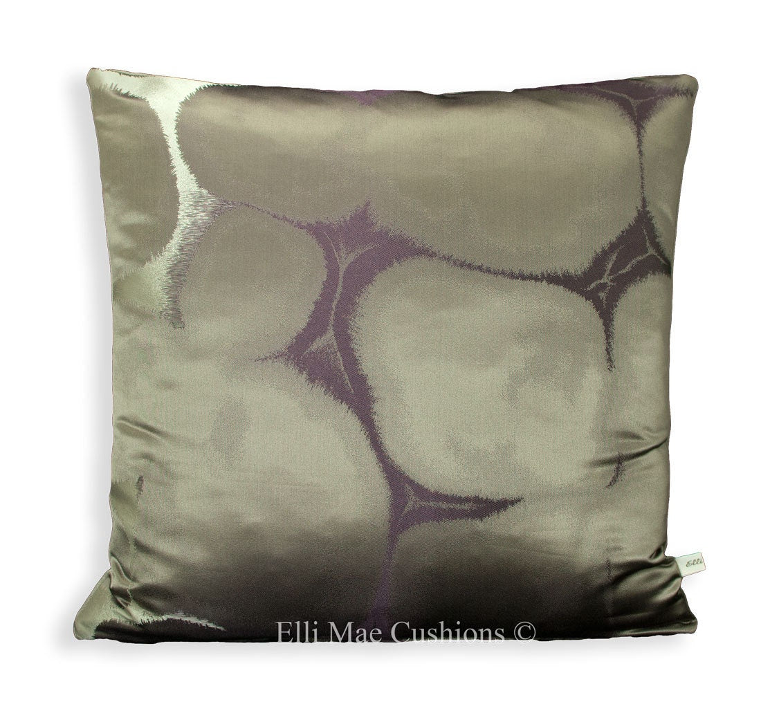 Contemporary Designer Purple Beige Fabric Sofa Throw Cushion Pillow Cover