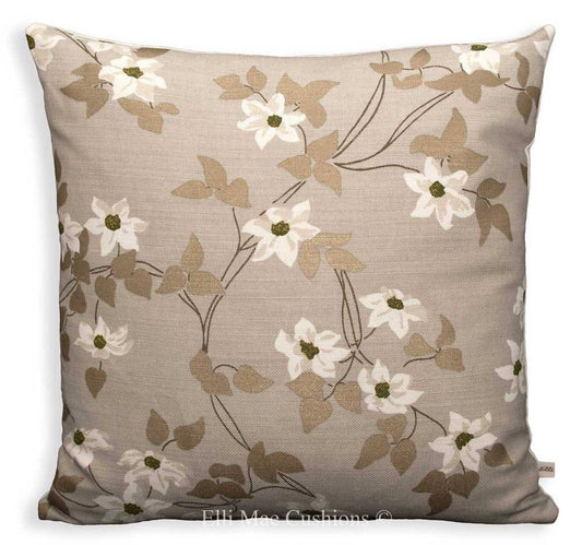 Nina Campbell Malleny Grey Gold Vintage Luxury Linen Fabric Cushion Pillow Cover