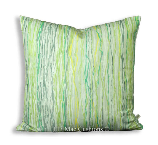 Romo Leander Designer Stripe Contemporary Green Grey Fabric Cushion Pillow Throw Cover