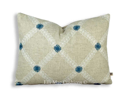Clarke and Clarke Cressida Luxury Designer Fabric Blue Cushion Pillow Cover
