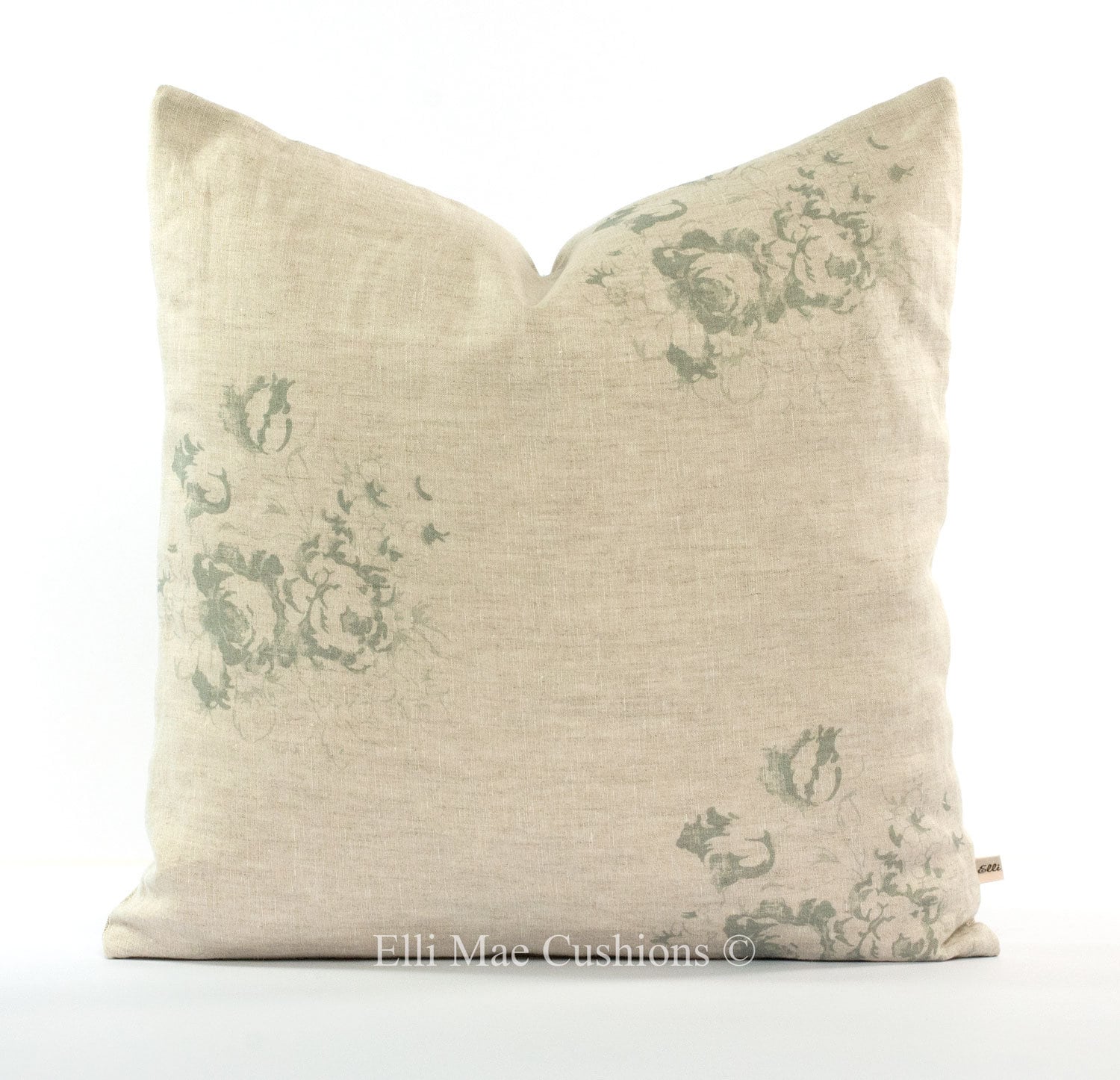 Cabbages and Roses Natural Hatley Shabby Chic Fabric French Blue Cushi ...