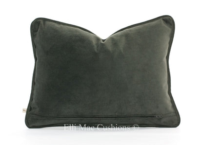 William Morris Montreal Velvet Luxury Designer Grey Cushion Pillow Cover