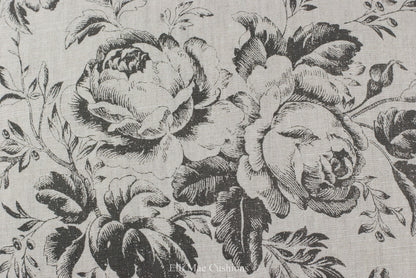 Cabbages and Roses Paris Rose Black Shabby Chic Cushion Pillow Cover