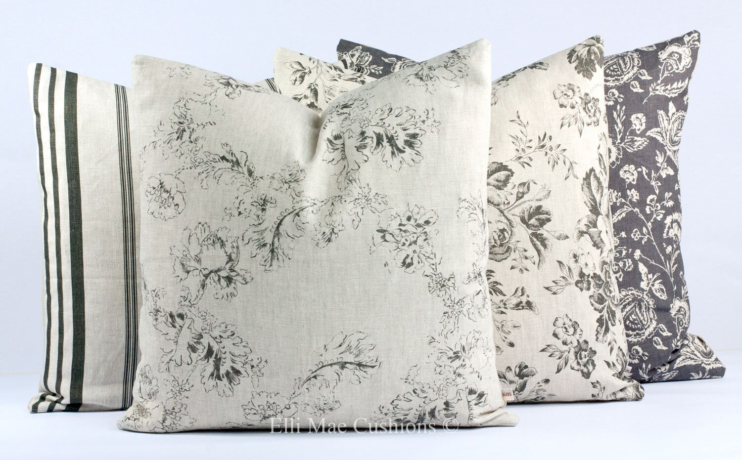 Cabbages and Roses Paris Rose Black Shabby Chic Cushion Pillow Cover
