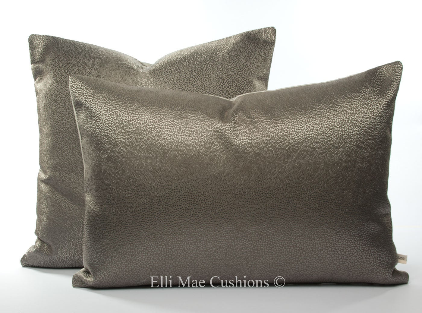 Lorca Dragon Luxury Designer Cushion Cover Faux Sharkskin Pewter Pillow