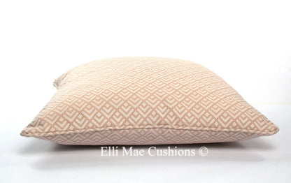 Luxury Designer Art Deco Pink Cream Geometric Fabric Cushion Pillow Throw Cover