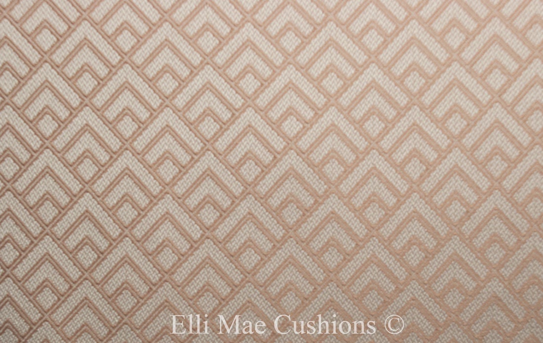 Luxury Designer Art Deco Pink Cream Geometric Fabric Cushion Pillow Throw Cover