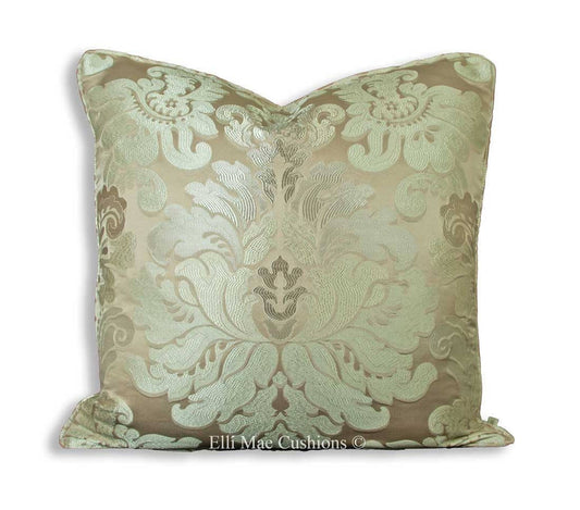 Luxury Designer Oyster Cream Silk Damask Cushion Pillow Throw Cover