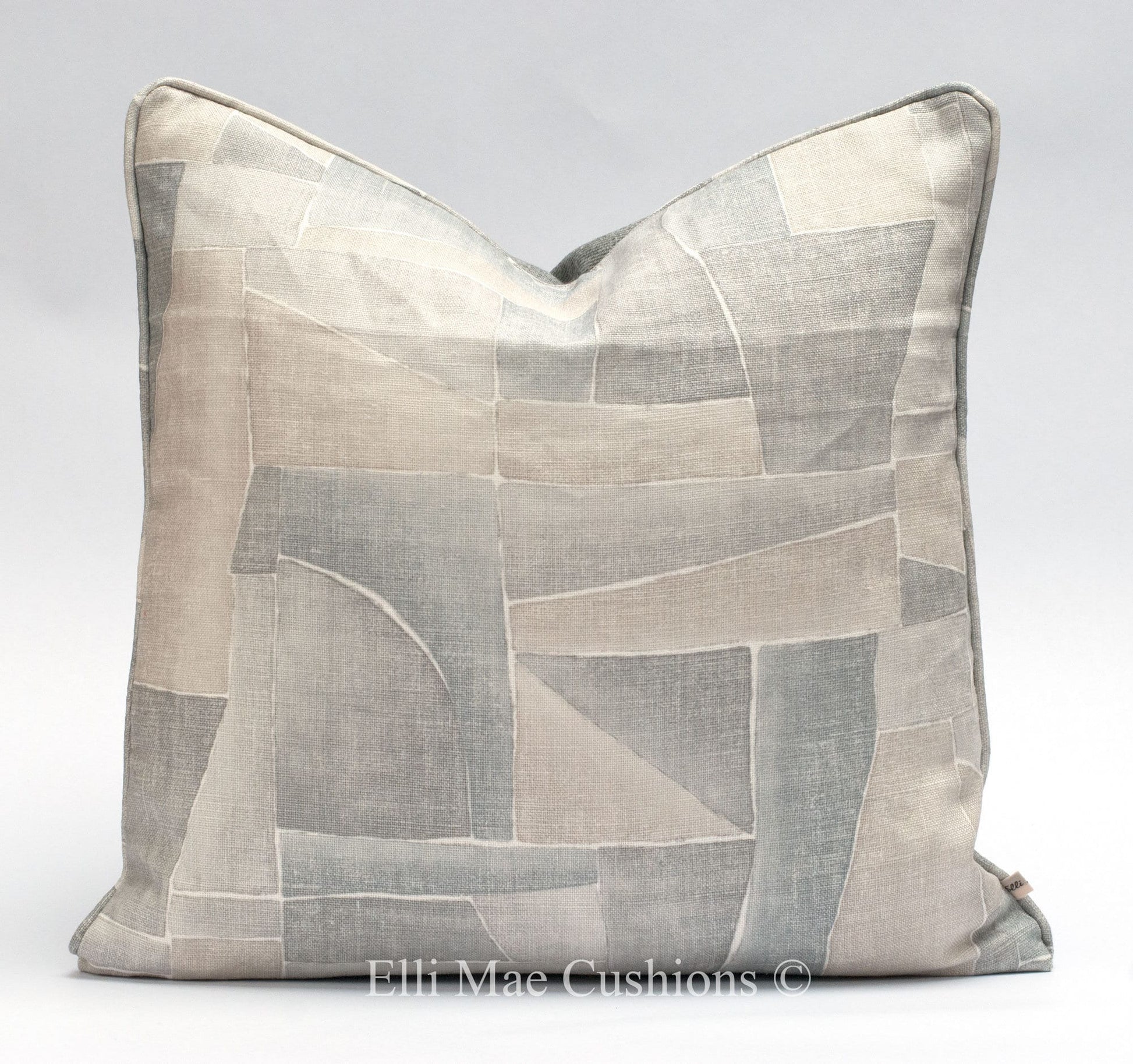 Mark Alexander Girard Grey Beige Linen Fabric Contemporary Cushion Pillow Cover