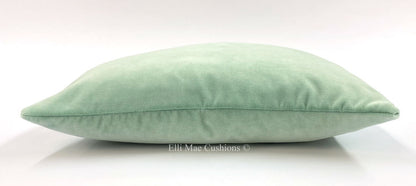 Luxury Designer Plain Peppermint Green Italian Velvet Cushion Pillow Cover
