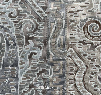 Luxury Designer Aztec Fabric Beige Grey Cream Cushion Pillow Cover