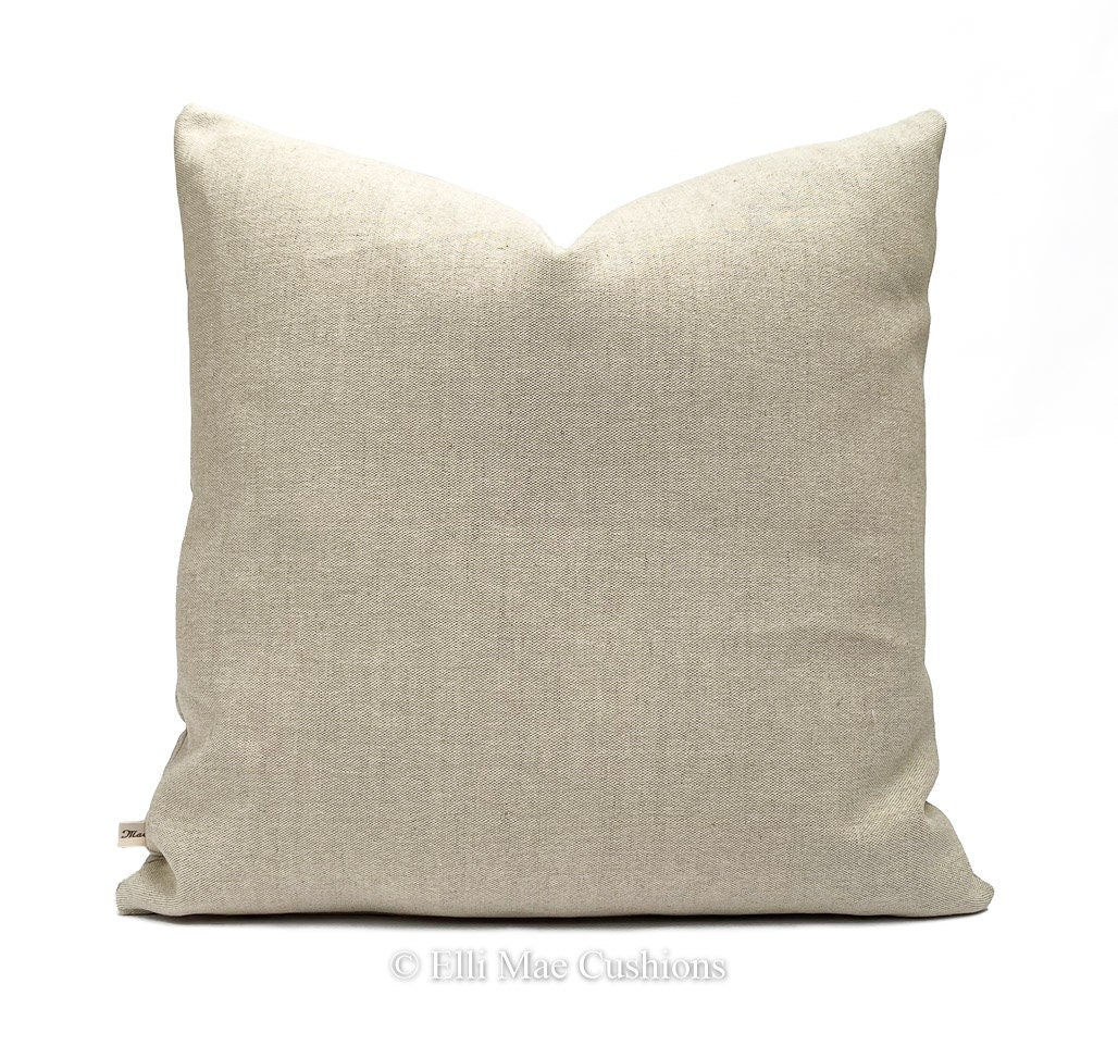 Cabbages and Roses Natural Meggernie Black Designer Linen Cushion Pillow Cover