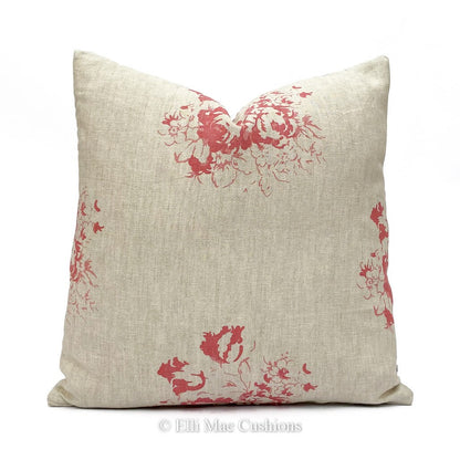 Cabbages and Roses Natural Hatley Shabby Chic Raspberry Cushion Pillow Cover