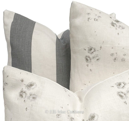 Cabbages and Roses Luxury Designer Catherine Rose Blue White Cushion Pillow Cover