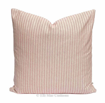 Luxury Designer Pink Beige Cream French Ticking Stripe Cushion Pillow Cover