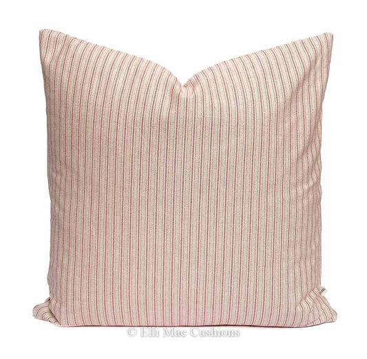 Luxury Designer Pink Beige Cream French Ticking Stripe Cushion Pillow Cover