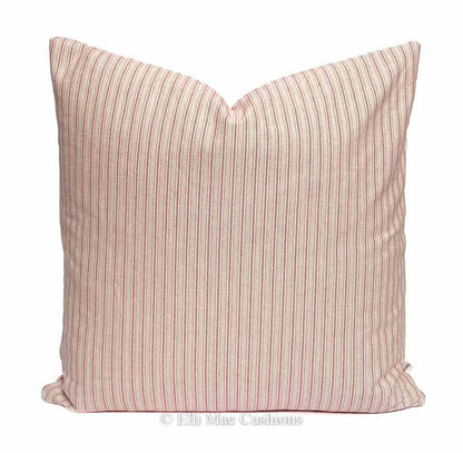 Luxury Designer Pink Beige Cream French Ticking Stripe Cushion Pillow Cover