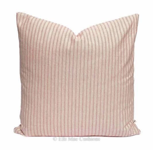 Luxury Designer Pink Beige Cream French Ticking Stripe Cushion Pillow Cover