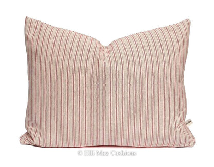 Luxury Designer Pink Beige Cream French Ticking Stripe Cushion Pillow Cover