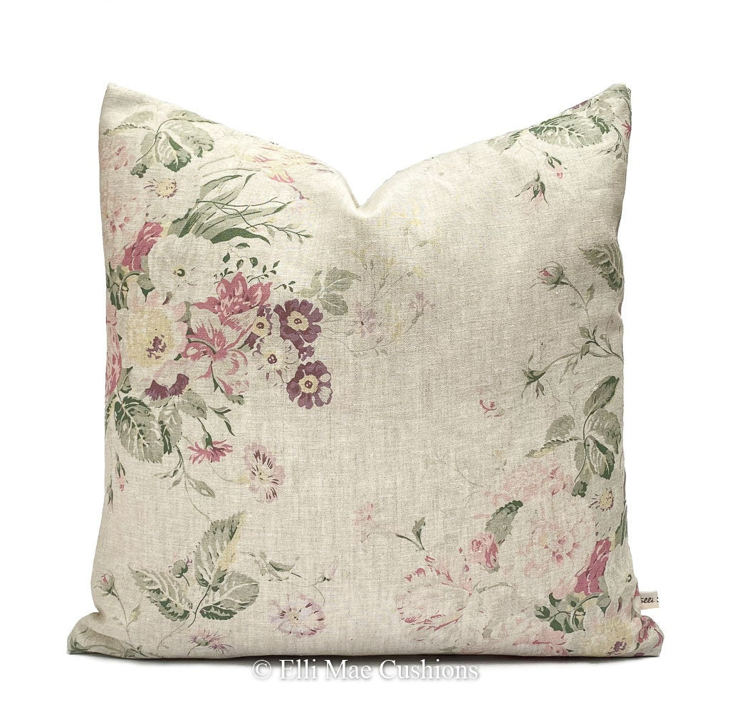 Cabbages and Roses Constance Multi Designer Shabby Chic Fabric Cushion Pillow Cover