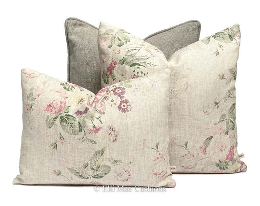 Cabbages and Roses Constance Multi Designer Shabby Chic Fabric Cushion Pillow Cover