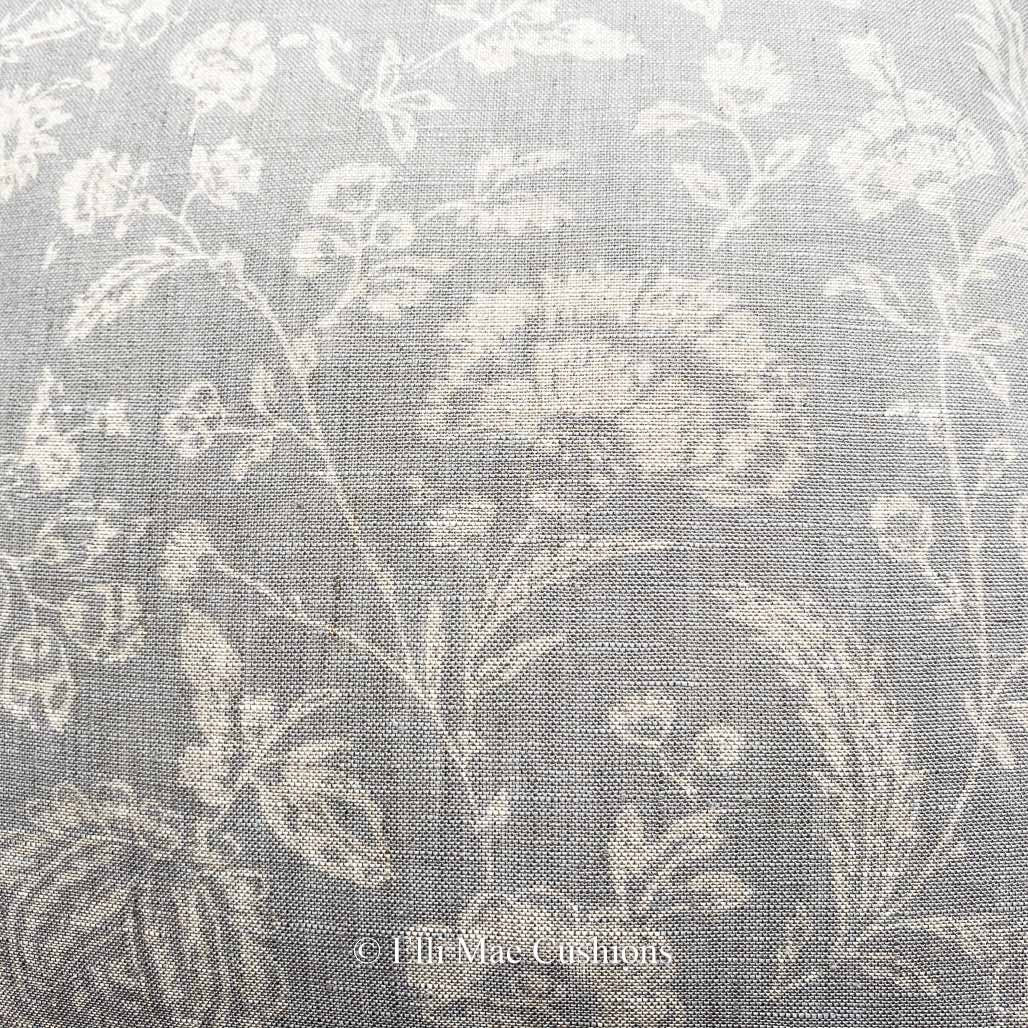 Cabbages and Roses French Toile Blue Fabric Linen Designer Sofa Throw Cushion Pillow Cover