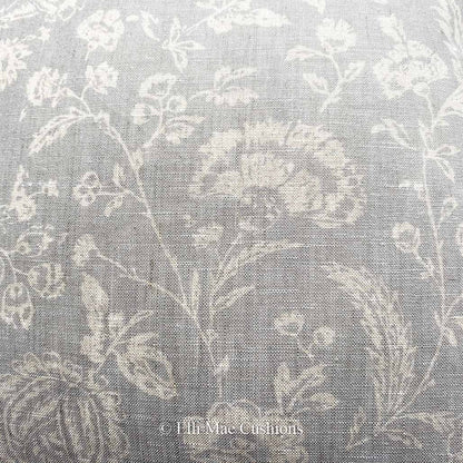 Cabbages and Roses French Toile Blue Fabric Linen Designer Sofa Throw Cushion Pillow Cover