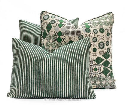 Martyn Lawrence Halcyon Luxury Designer Modern Green Beige Fabric Cushion Pillow Throw Cover