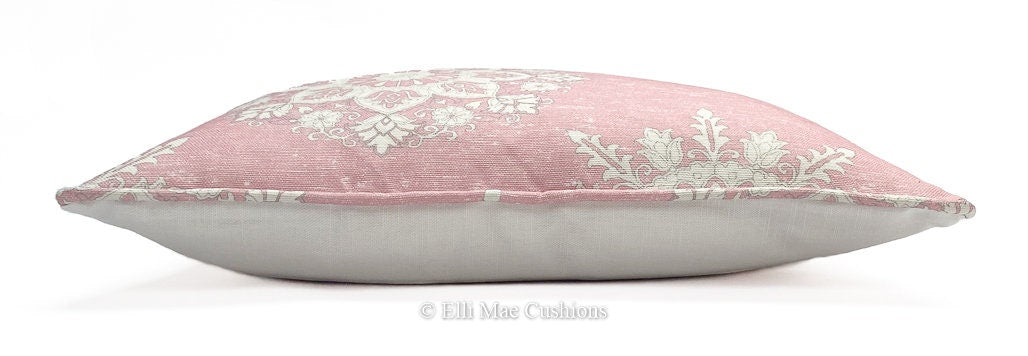 Luxury Designer Elanbach Marta Rose Contemporary Pink Grey Cushion Pillow Throw Cover