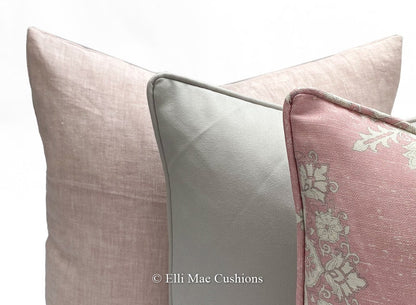 Luxury Designer Elanbach Marta Rose Contemporary Pink Grey Cushion Pillow Throw Cover