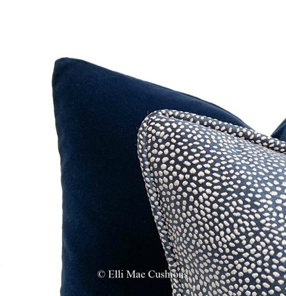 Luxury Designer Designers Guild Plain Blue Velvet Cushion Pillow Throw Cover