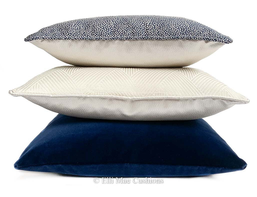 Luxury Designer Designers Guild Plain Blue Velvet Cushion Pillow Throw Cover