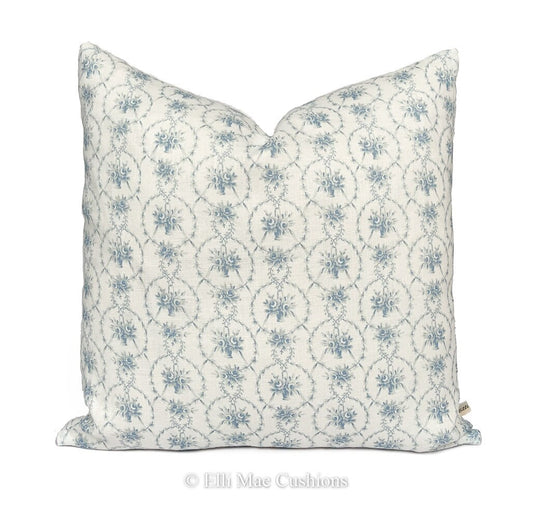 Cabbages and Roses Julia Blue Floral Cushion Pillow Cover