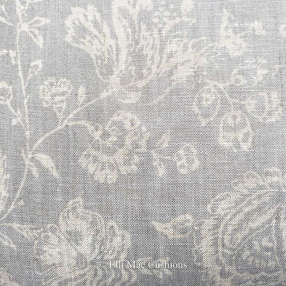 Cabbages and Roses French Toile Blue Fabric Linen Designer Sofa Throw Cushion Pillow Cover