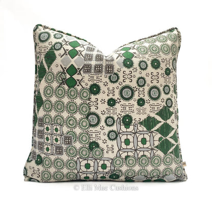 Martyn Lawrence Halcyon Luxury Designer Modern Green Beige Fabric Cushion Pillow Throw Cover