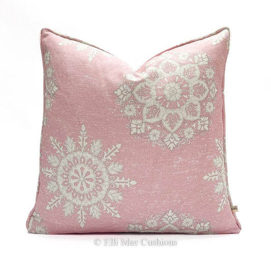 Luxury Designer Elanbach Marta Rose Contemporary Pink Grey Cushion Pillow Throw Cover