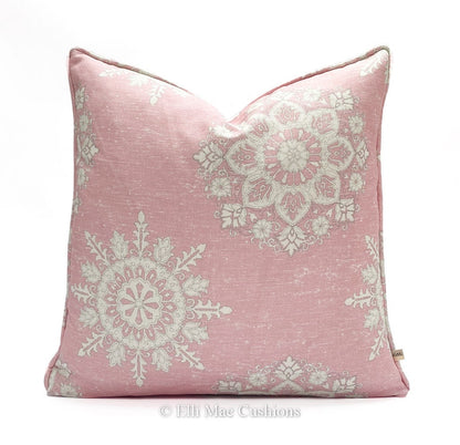 Luxury Designer Elanbach Marta Rose Contemporary Pink Grey Cushion Pillow Throw Cover