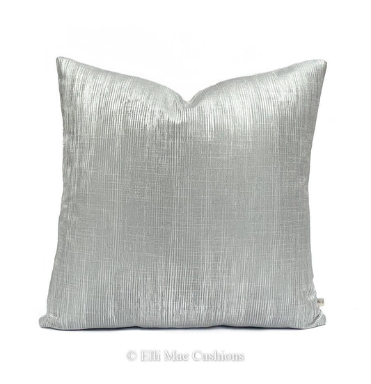 Luxury Designer Silver Contemporary Plain Weave Fabric Cushion Cover Pillow