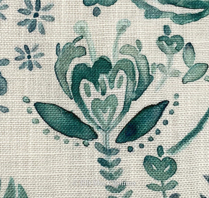 Bluebellgray Luxury Designer Aria Teal Floral Cushion Pillow Throw Cover