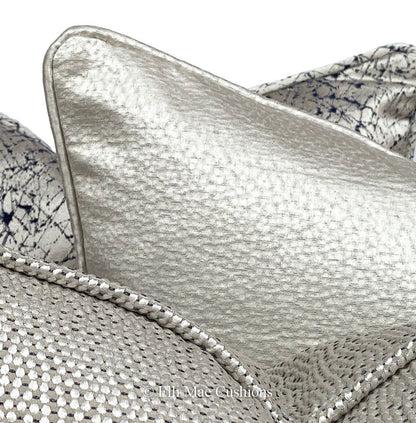 Sahco Dumas Luxury Designer Plain Cream Grey Textured Satin Cushion Pillow Cover