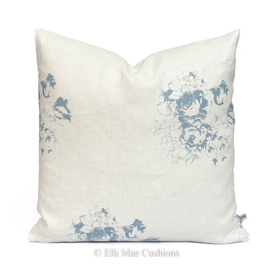 Cabbages and Roses Hatley Blue White Shabby Chic Designer Cushion Pillow Cover