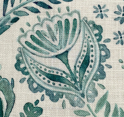 Bluebellgray Luxury Designer Aria Teal Floral Cushion Pillow Throw Cover